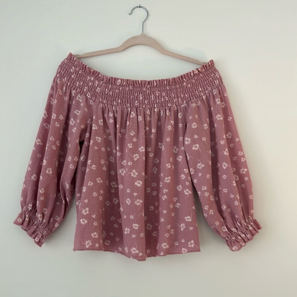 Pink and White Floral INC Cotton Top